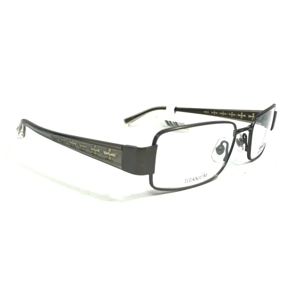 Loree Radkin by Sama Eyeglasses Frames Devon ats Grey Crosses Logos 54-19-140